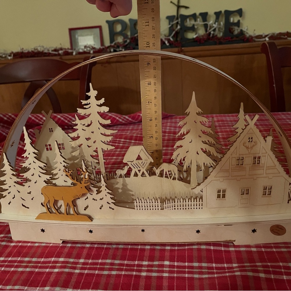 NWT: *RETIRED* Saico Germany Large 18" Wooden LED Light Arch FOREST COTTAGE Er… - Picture 3 of 6